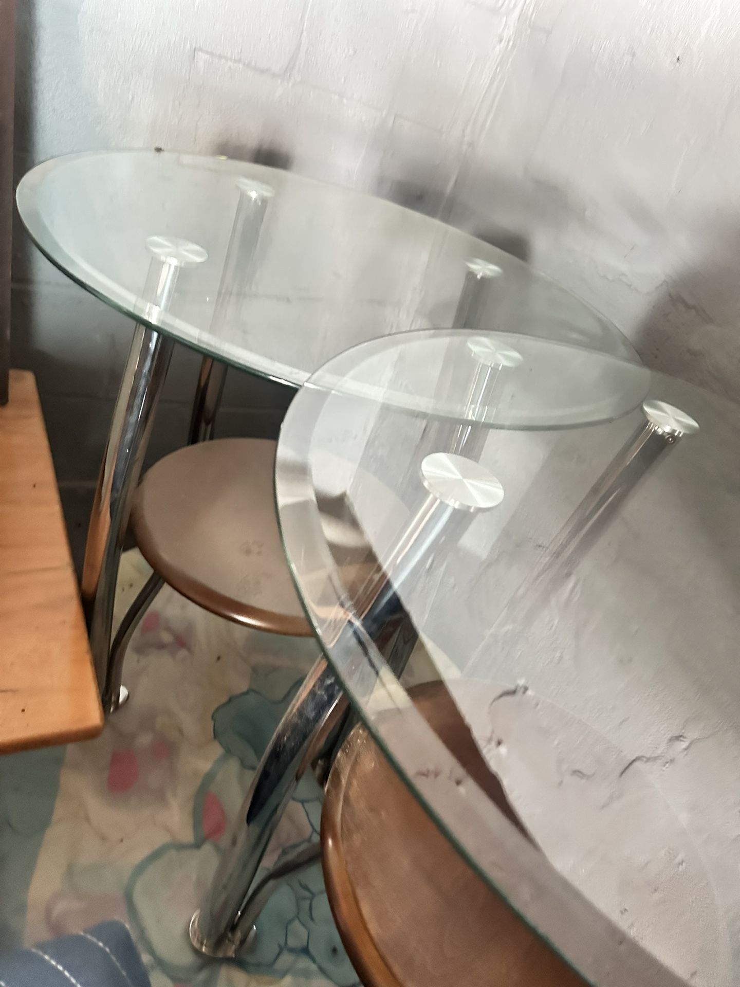 Glass Too Coffee Table And Matching End Tables