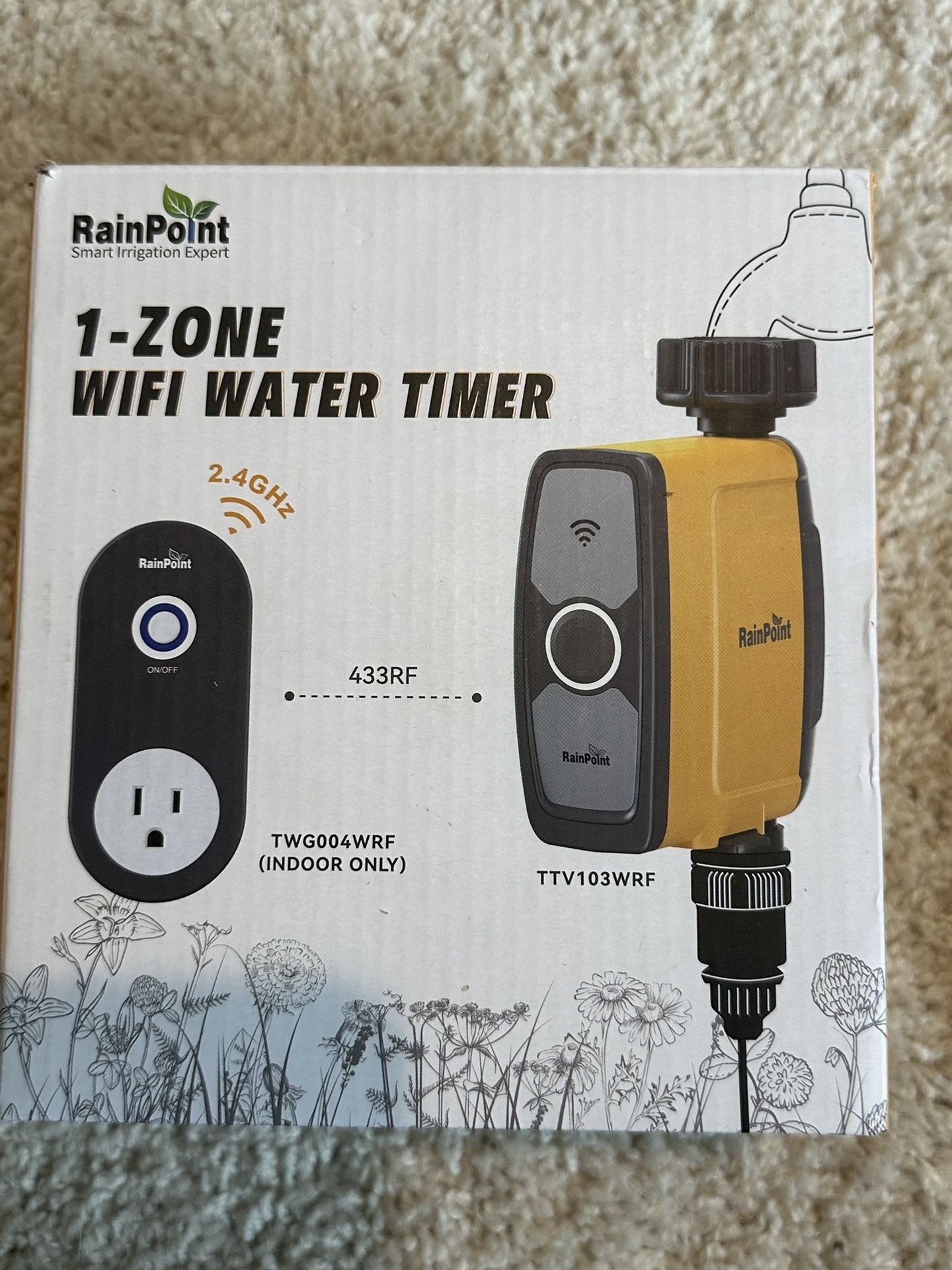 RAINPOINT WiFi Water Timer  Inlet Smart Sprinkler Timer Hose Zone 1 NIB