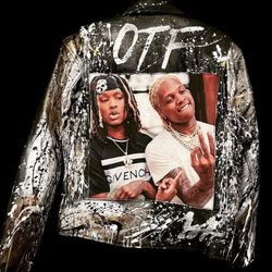 King Von Lil Durk OTF Custom Leather Jacket Medium
