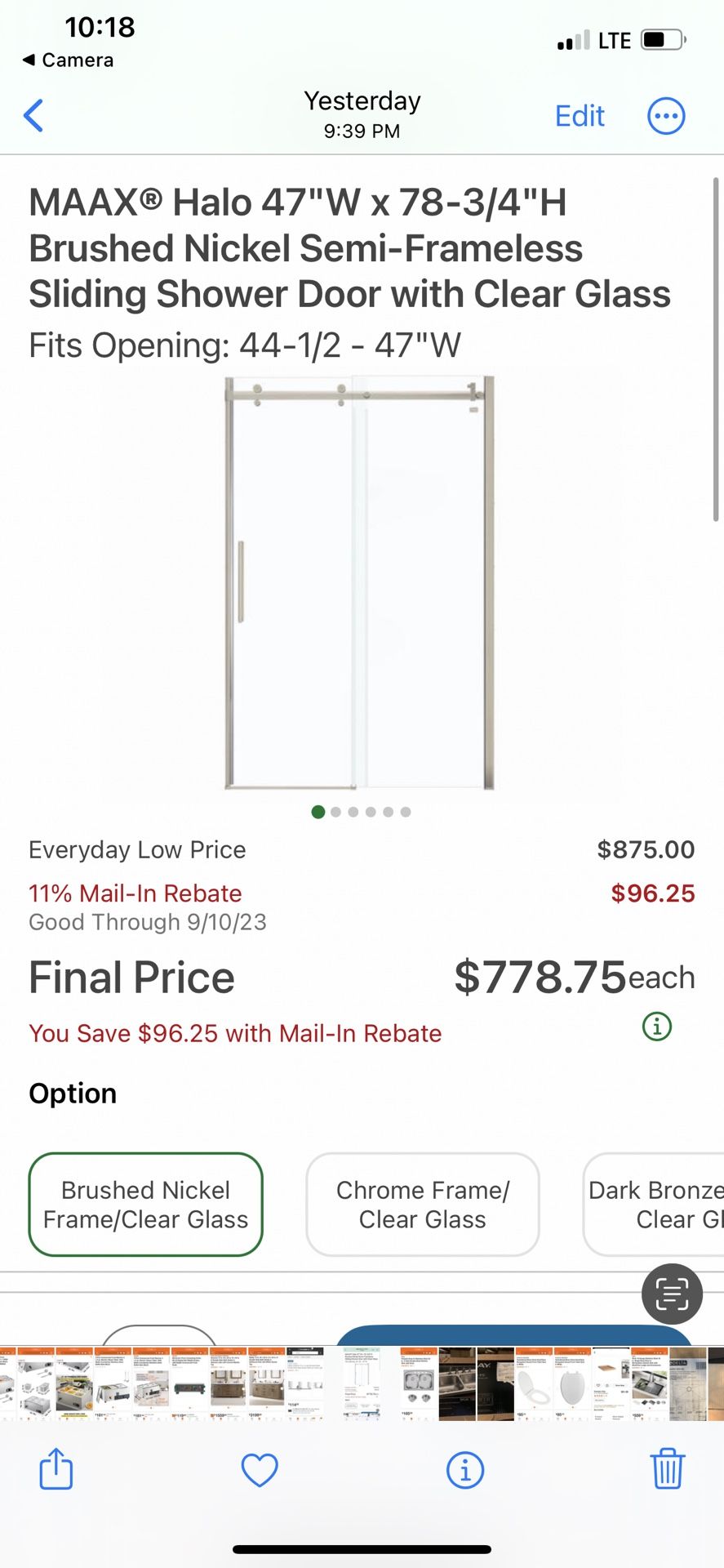 shower glass door
