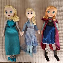 Frozen Anna And Elsa Stuffed Plush Dolls Animals