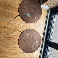 Pair Of West Elm Metal Side Tables 