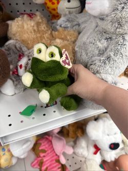 Ty Beanie Baby Green Frog Plush