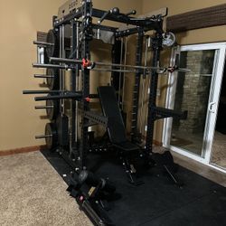 Smith Machine 400 | Adjustable Bench | 245lb Cast Iron Olympic Weights | 7ft Olympic Bar | Fitness | Gym Equipment | FREE DELIVERY/INSTALLATION 🚚 🛠️