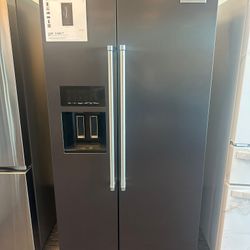 KitchenAid Counter Depth Side By Side Refrigerator In Black Stainless Steel 