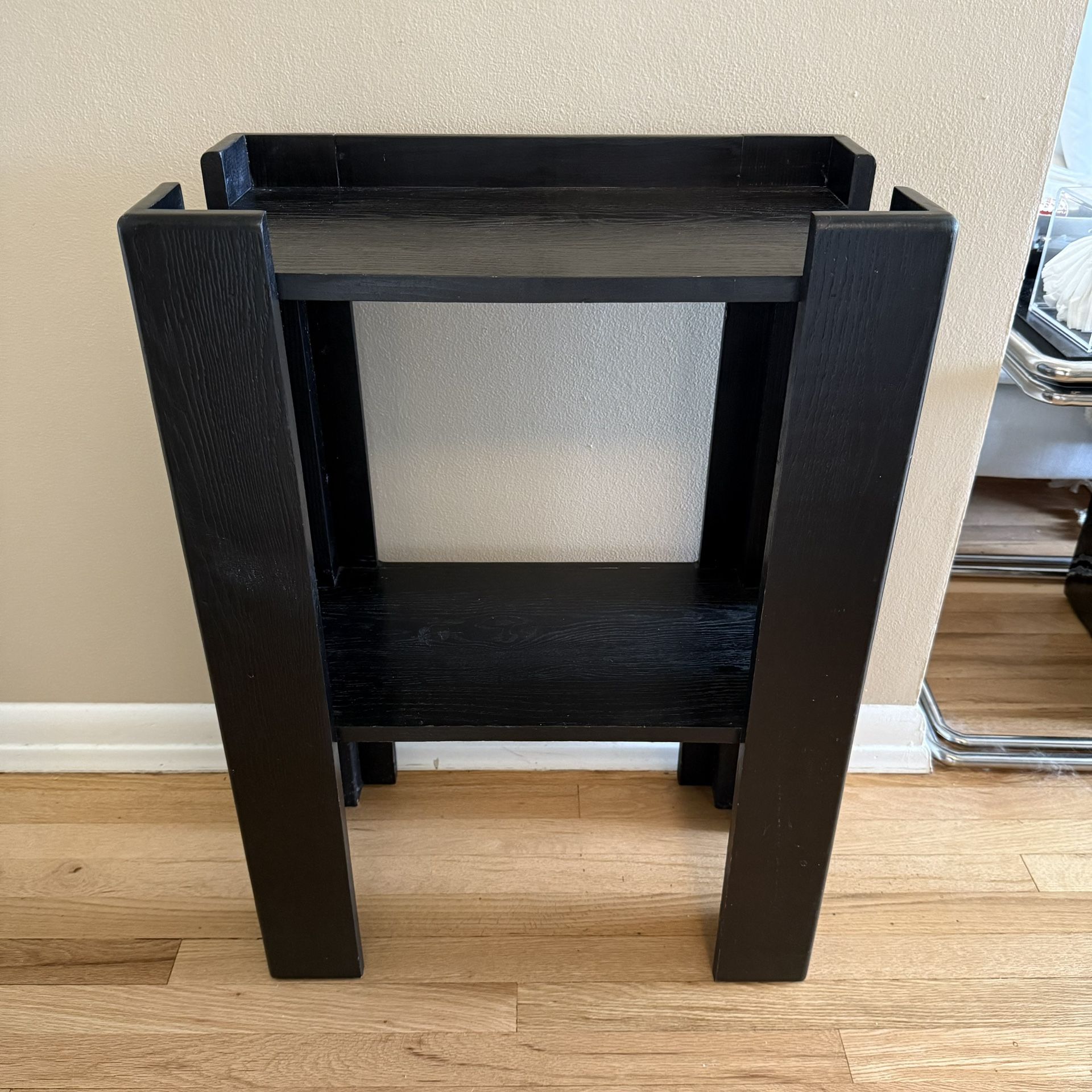 Vintage Japandi Black Shelf / Skinny Entryway Console Table