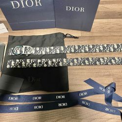 CD Blue Monogram Belt 
