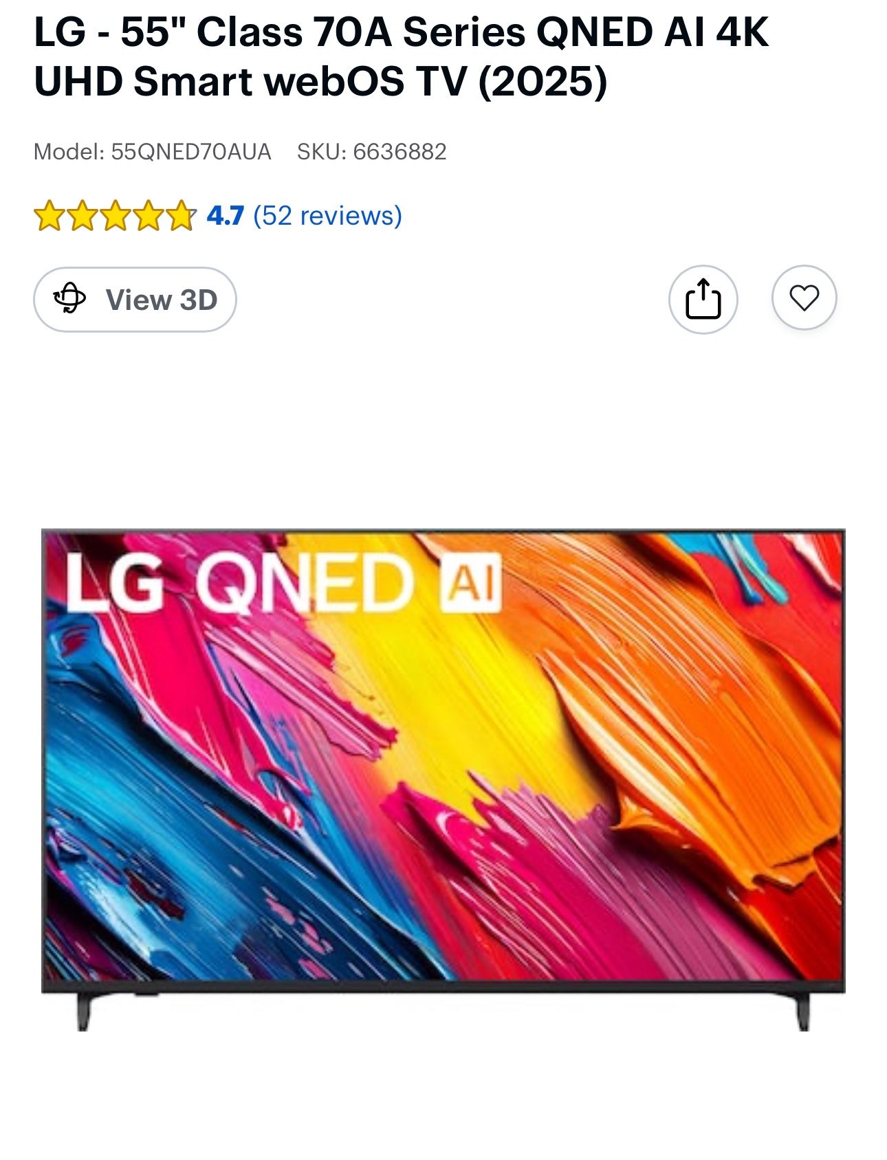 LG 55’ Smart 4K TV