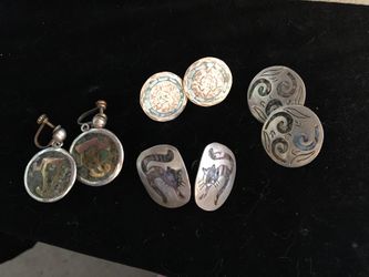 925 abalone screw back earrings $25 per set