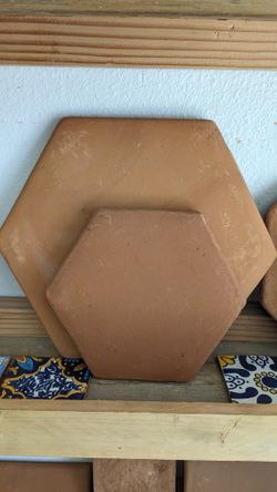 END OF YEAR CLEARANCE Tecate Tile Hexagonal "Chico" 8 Inch format OVERSTOCK We carry saltillo as well