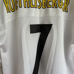 Ben Roethlisberger #7 NFL Pittsburgh Steelers Jersey, Mens Medium,White Reebok