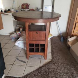 Bar Table With Wine Rack And Wine Glass Holder