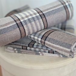 4 Brown/Taupe Plaid Pillow Covers!