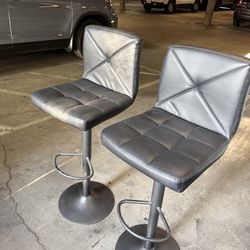 Set of 2 bar stools 24” to 32” high