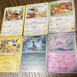 Pokémon card game foil hologram monster Nintendo Evee Set 6 Espeon 