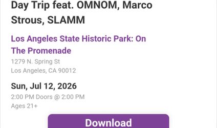 OMNOM Day Trip LA one ticket only