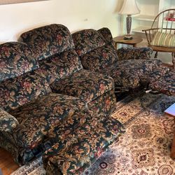 Double Recliner Sofa, Table, Shelves Recycling And Garbage Free