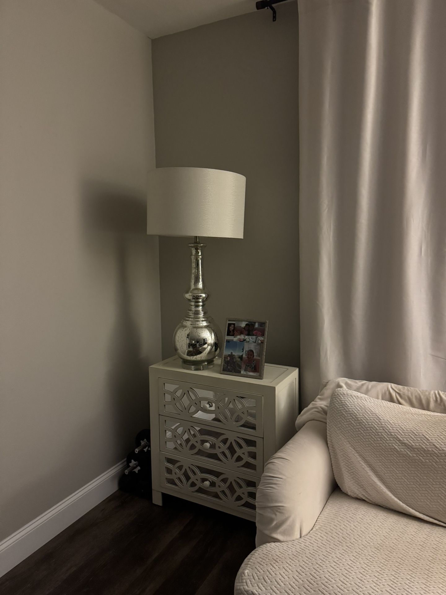 2 Silver reflective lamps. $30/ per lamp