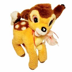 Disney Mattel Bambi Deer Fawn Standing Posable 12" Plush Stuffed Animal Toy 1992