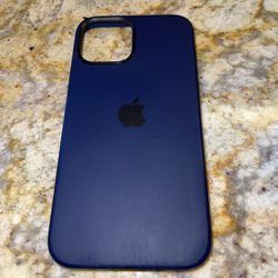 Genuine Navy Blue Apple iPhone Pro Max 12 Phone Case (there are small nicks on the corners-pictured)