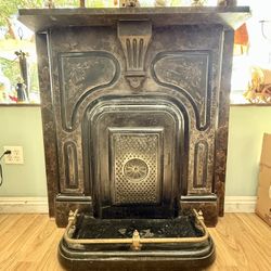 Antique Cast Iron Fireplace Mantel