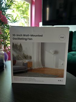 10-Inch Wall-Mounted Oscillating Fan (New in Box)