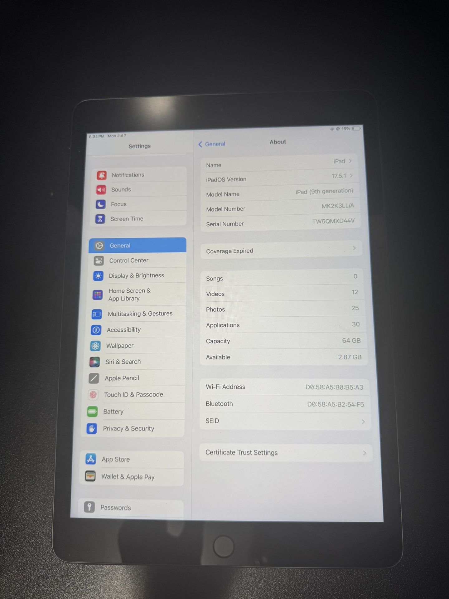 iPad 9th generation