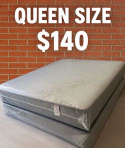 Offer New Queen Regular $140 queen mattress + box spring