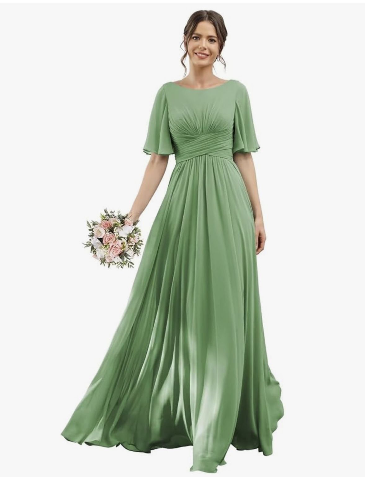 Green Wedding guest / Formal Bridesmaid Dress