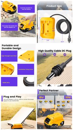 Mwin Starlink Mini Battery Adapter – Compatible with DeWalt 20V Batteries, 3.2FT DC Power Supply Cable for Starlink Mini – Portable Charger Adapter fo