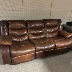 Brown Leather Sofa