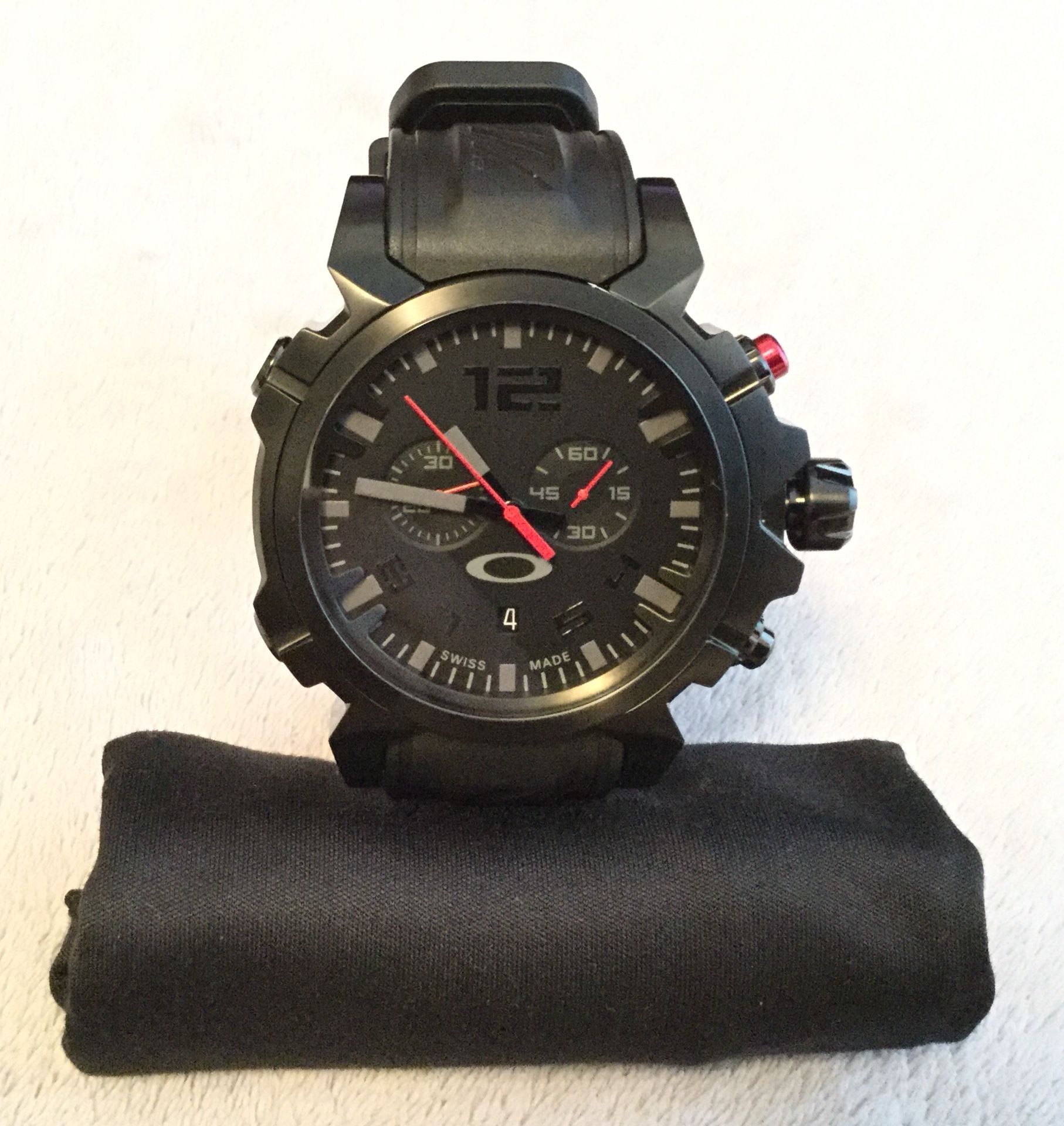 Oakley Double Tap Stealth Watch W/Unobtainium Band (New)