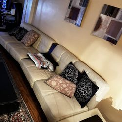 White Leather Lounge Couch