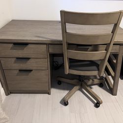 City furniture Wood Desk and chair