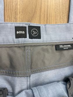 Light blue BOSS Delaware slim-fit performance trousers men’s size 32/32