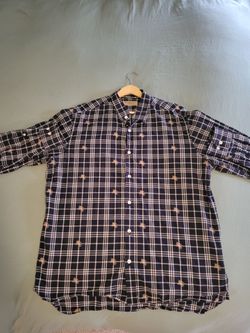 Like NEW Burberry Plaid Button Down Shirt XL Equestrian Knight Dress Shirt