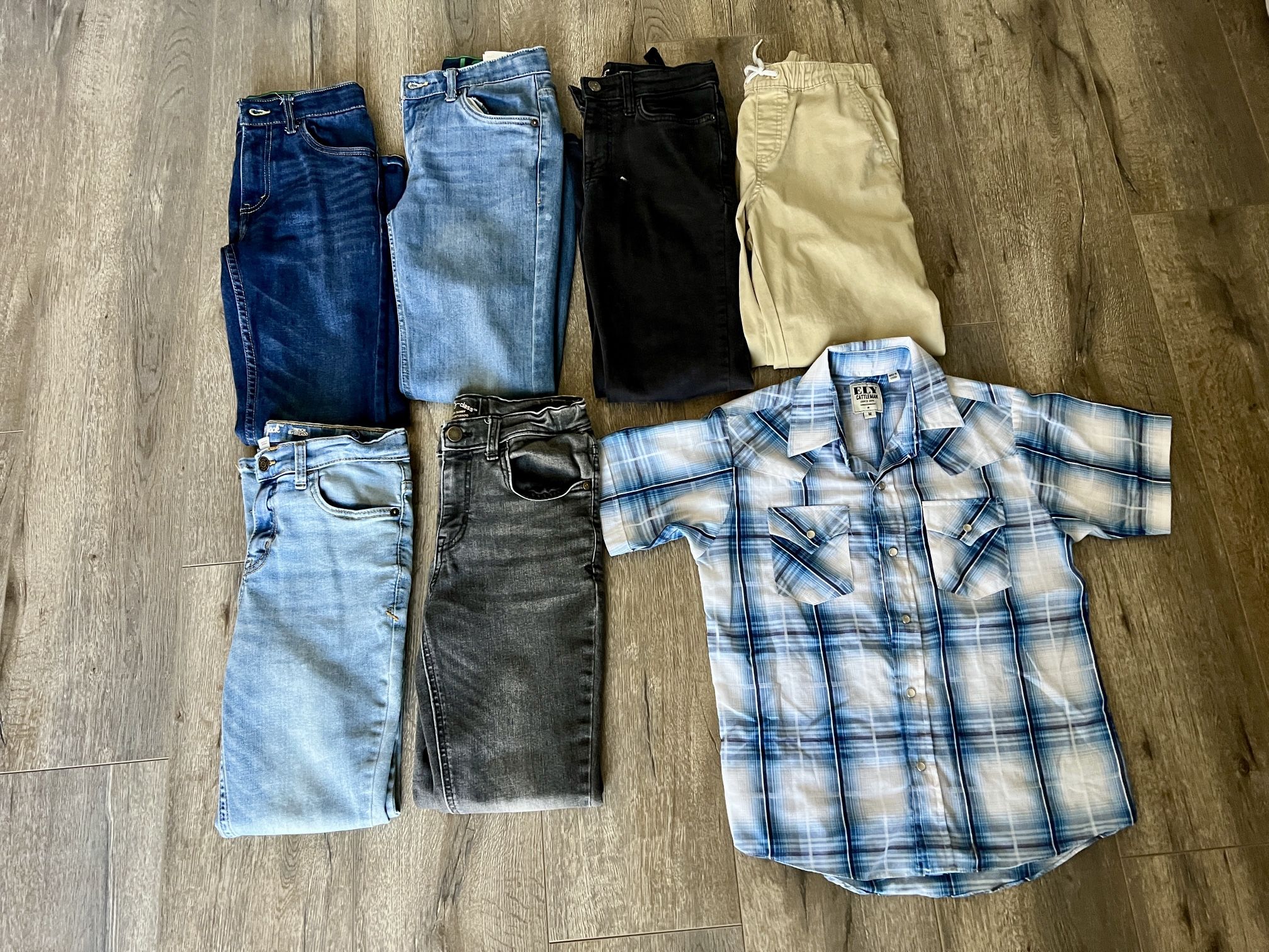 Boys Levi’s And Target Brand Jeans Size 12 And Plaid Collar Shirt