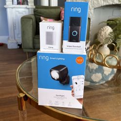 Ring Video Doorbell,Chime and Smart Lighting Set