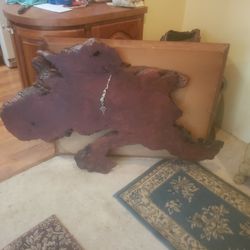 Big Vintage Redwood Wall Clock Slab