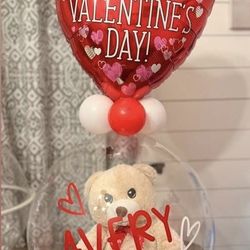 Personalized Valentines Day Teddy Bear Balloon Gift