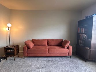 Burnt Orange / Rust 84” Sofa – Modern Couch, Removable Cushions