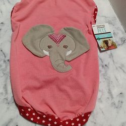 Martha Stewart Pets Hooded Shirt Size Large Color Pink With An Elephant On It NWT  Thumbnail