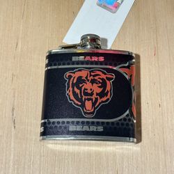NFL Chicago Bears Stainless Steel Flask 6 oz. Blue Orange w/Box Brand New Read! 