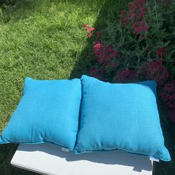 Solarium Outdoor Blue Pillows Set Of 2 