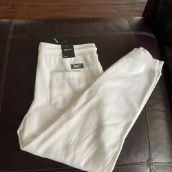 DKNY men’s JACOB JOGGER WHITE, Size Large