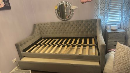 Suede twin daybed
