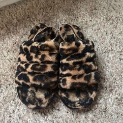 Leopard Ugg Fluff Yeah Slides