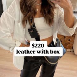 Crossbody Leather Black Purse