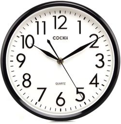 NEW 10 Inch Silent Wall Clock Non-Ticking Quartz Decorative Clock, 3D Numbers Display, Battery Operated Wall Clocks for Office, Room, Kitchen