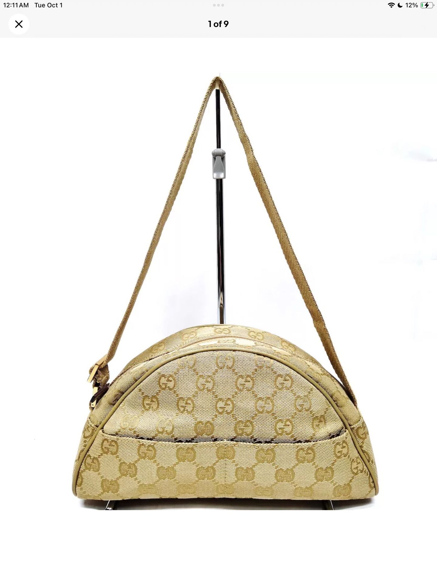 Gucci GG Half Moon Pouchette Beige EUC!